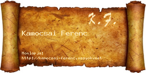 Kamocsai Ferenc névjegykártya
