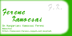 ferenc kamocsai business card